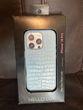 Blue Croc Case for iPhone 16 Pro